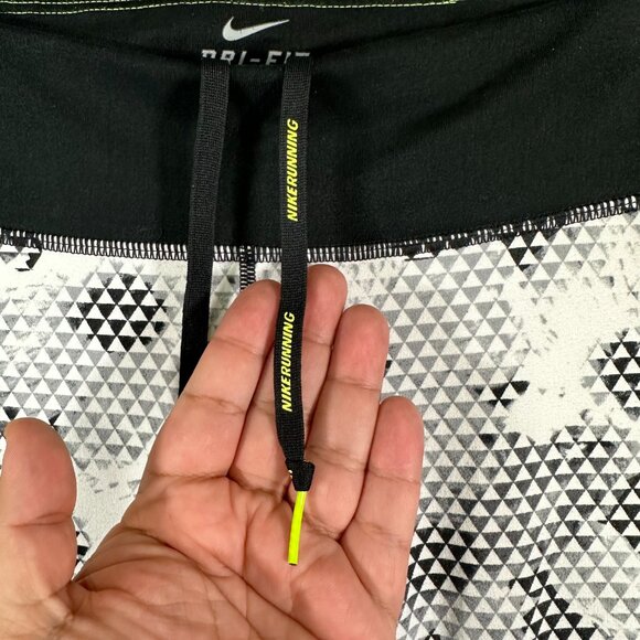 Nike Dri Fit Epic Running Crop Tight Black White Women's Size M - Picture 5 of 13